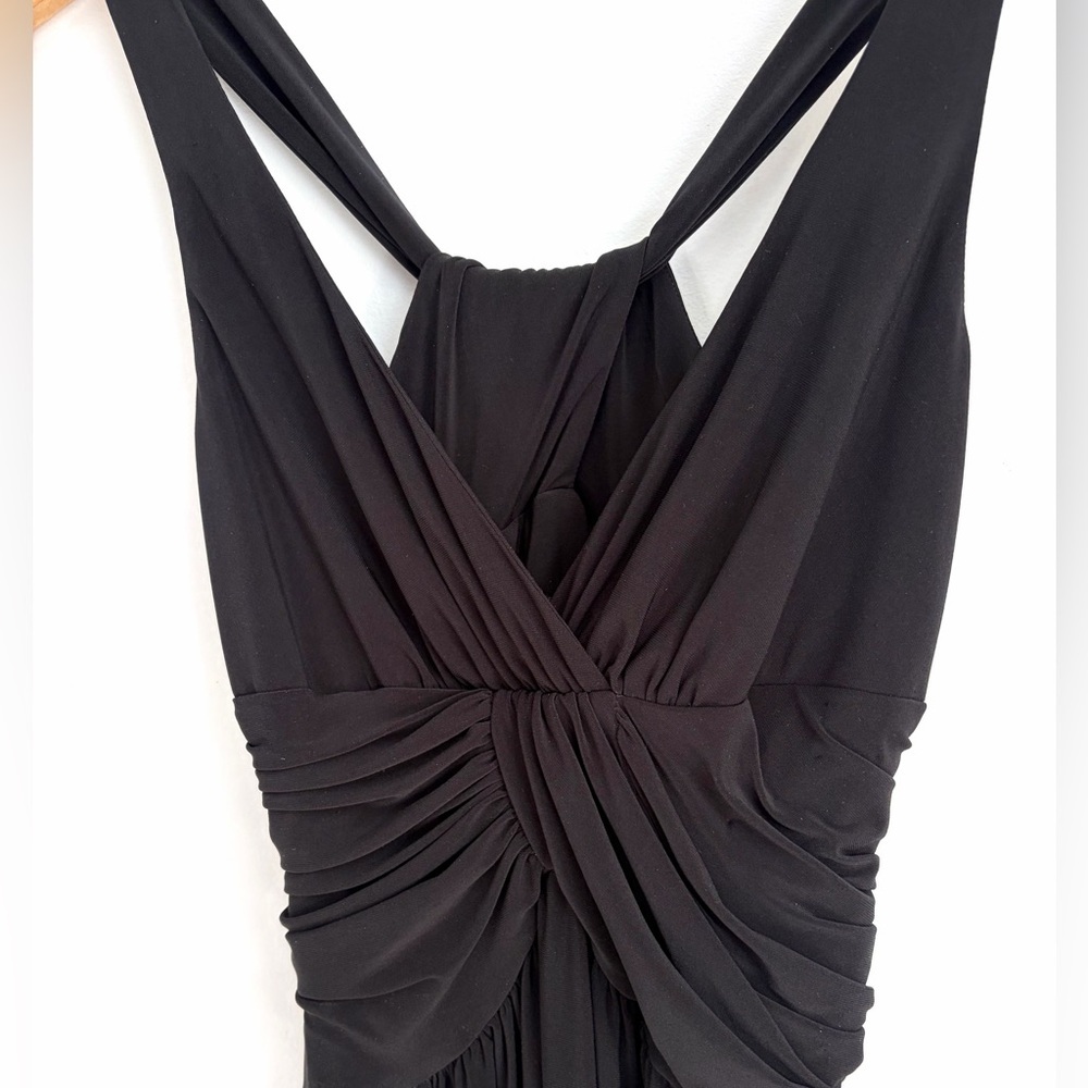 ⭐ 3 for $40 sale - Black Ruched Stretch Midi Dress – Size 10